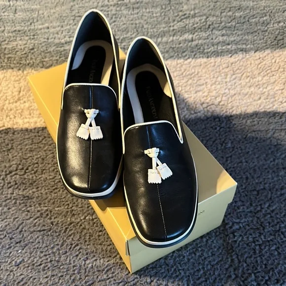 Enzo Angiolini Black and White Loafers - Picture 1 of 8